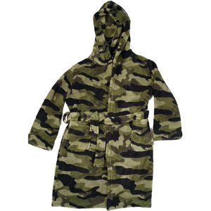 Prince of Sleep Camo Fleece Hooded Bathrobe w/Belt Boys 14/16